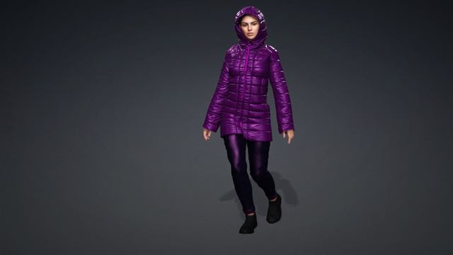 Девушка в осенней куртке с капюшоном- 3Д модель смотреть онлайн
