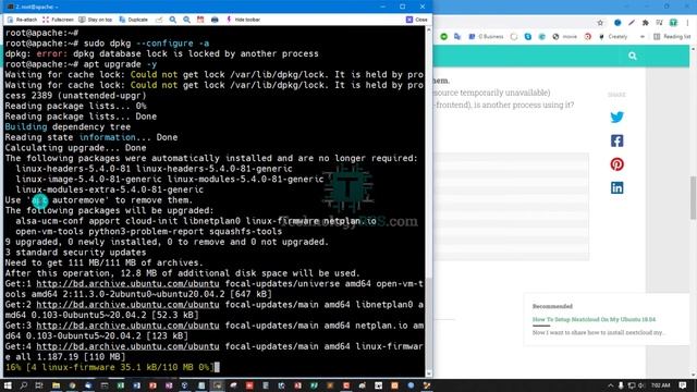 Waiting For Cache Lock Could Not Get Lock | Upgrade Error Ubuntu 20.04 смотреть онлайн