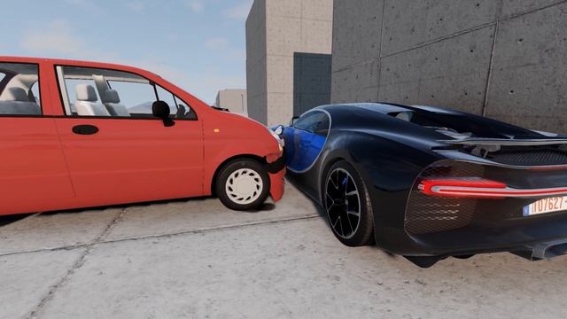 Daewoo Matiz VS Bugatti Chiron ? 380 KM/H ? BeamNG.Drive CRASH test смотреть онлайн