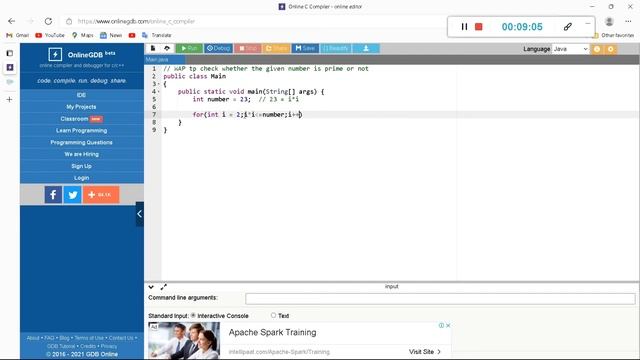 JAVA Program to check whether the given number is Prime or not смотреть онлайн