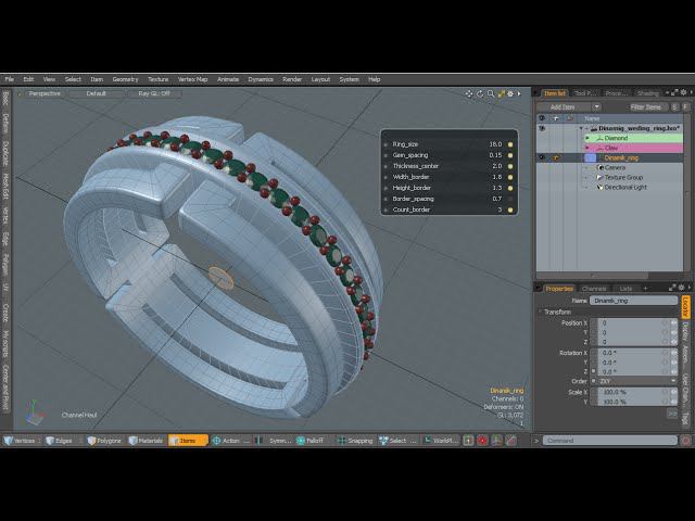 Modo 10.1v1 Procedural Modeling. Процедурное моделирование ювелирного кольца.