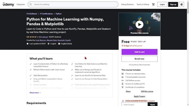Udemy Free Top 10 Premium Courses with Certificates | Learn Python, Machine Learning, CSS, Linux смотреть онлайн
