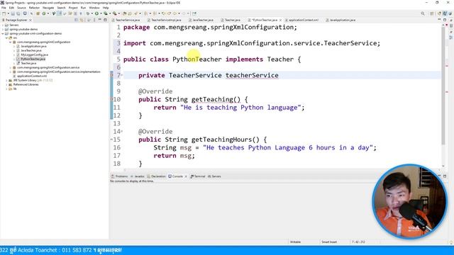 Spring Framework Setter Injection (XML Configuration File) | MengSreang Channel смотреть онлайн