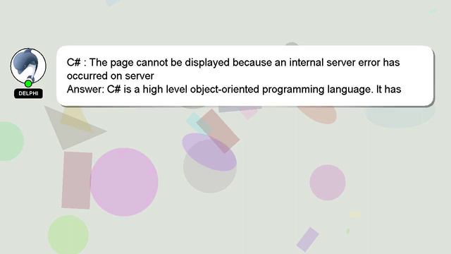 C# : The page cannot be displayed because an internal server error has occurred on server смотреть онлайн