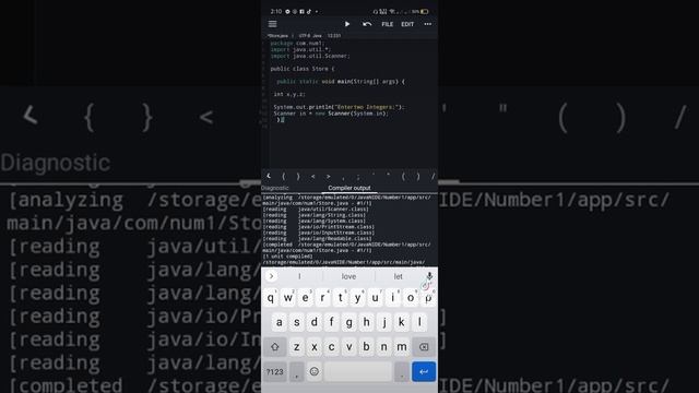 Create a program using Java N-IDE Mobile application to store and add two integer num смотреть онлайн