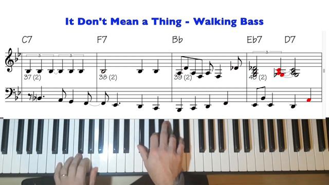 It don't mean a thing - walking bass - with score смотреть онлайн