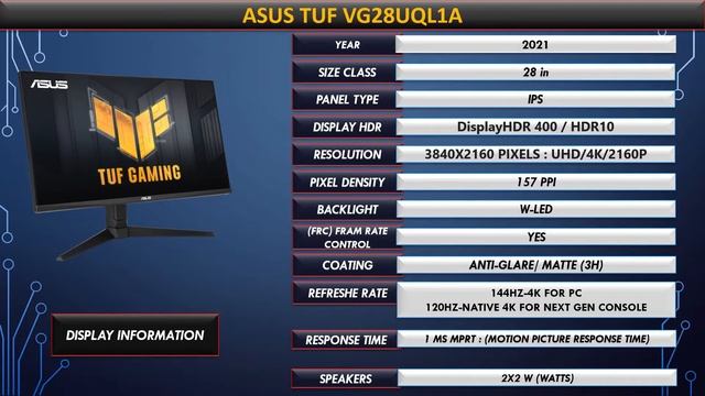 Asus Tuf VG28UQL1A смотреть онлайн