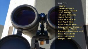 Celestron SkyMaster Pro ED 20x80 Binoculars Review