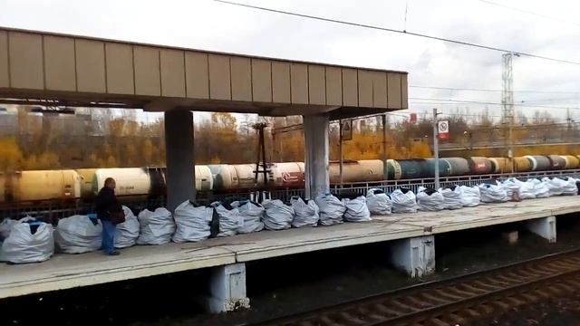 Москва 973 ж/д станция Красный Строитель (будущая станция МЦД-2) осень день смотреть онлайн