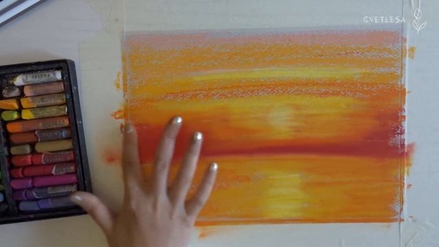 МК Апельсиновый закат на море масляной пастелью | Soft oil pastels mungyo смотреть онлайн