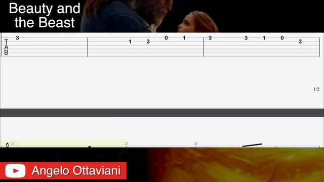 Beauty and the Beast Melody - Guitar Tab смотреть онлайн
