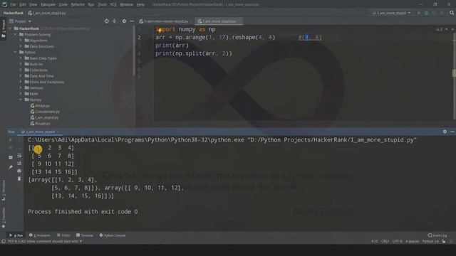 SPLIT FUNCTION | ARRAY MANIPULATION | PYTHON NUMPY TUTORIALS смотреть онлайн