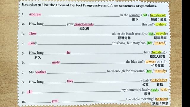 12 Verb Tenses B Present Perfect Progressive смотреть онлайн