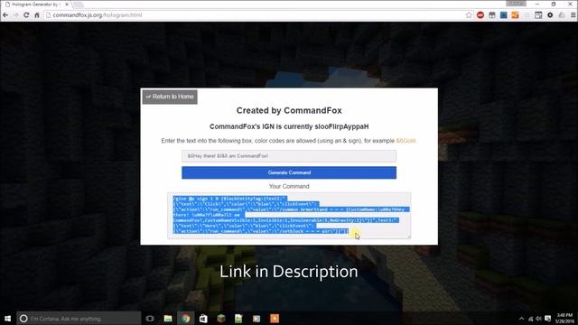 Minecraft - Generate Colored Text Holograms with this easy tool! смотреть онлайн