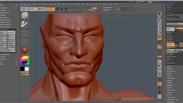 001 Быстрый скульпт персонажа в ZBrush (Interactive materials cource) смотреть онлайн