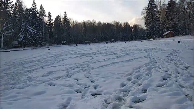 На улице минус 27, а самые стойкие рыбаки ловят форель. Клёвое место, Лосиный остров. смотреть онлайн