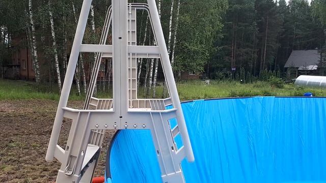 МОНТАЖ КАРКАСНОГО БАССЕЙНА на даче своими руками. Сборка Гибралтар 5.5х1.35 круг - Инструкция смотреть онлайн
