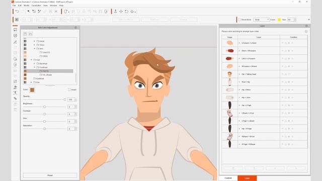 How To Design Free 2D Vector Characters With Color Adjustments | Cartoon Animator 5 Tutorial