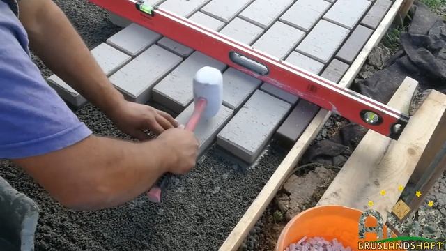 Укладка клинкерной брусчатки на трассовый раствор Квик микс TDM тубаг трасс