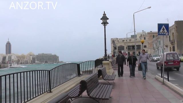 МАЛЬТА: прогулка по набережной в Сент-Джулианс... Malta San Ġiljan