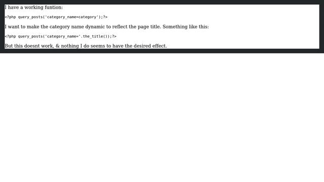 Wordpress: Make query_post category name dynamic смотреть онлайн