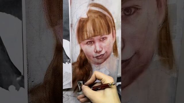 ПОРТРЕТ по фото Аэрография картина на холсте смотреть онлайн