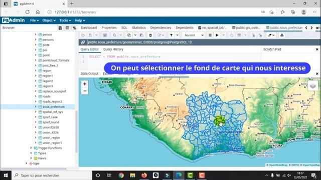 [Geo_MYTNMAC] PgAdmin (62) Visualiser les géométries des couches spatiales sur des fonds Opensource смотреть онлайн