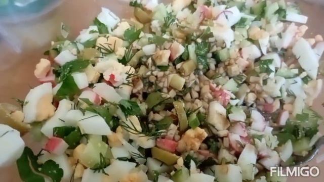 Крабовый салат с медовой заправкой смотреть онлайн