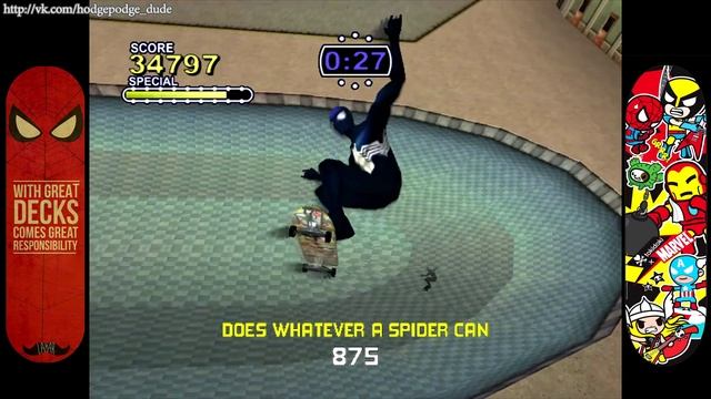 Spider-Man на скейте! (Hodgepodgedude играет в Tony Hawk Pro Skater 2x)