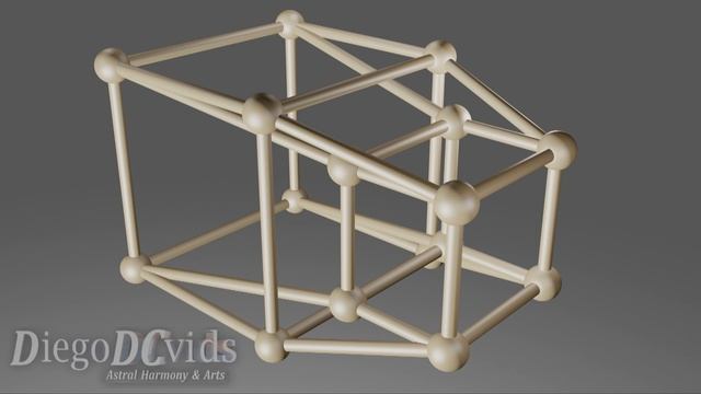 Hypercube Tesseract animation (8-cell) Hipercubo Tesserato смотреть онлайн