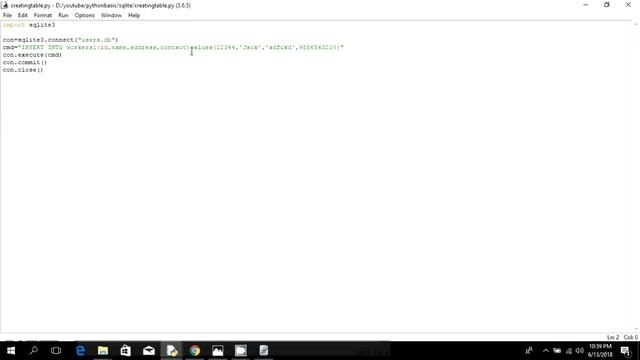Python Basic: 16 database handling part 2 inserting in table смотреть онлайн