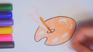 Чем рисуют художники? Как нарисовать материалы художника -  кисти, краски, палитру.