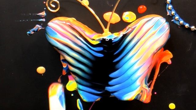 Фарфоровая бабочка ~ Флюид Арт ~ Техника натяжения нити бус смотреть онлайн