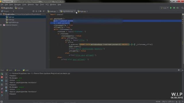 W.I.P Python+PyMySQL смотреть онлайн