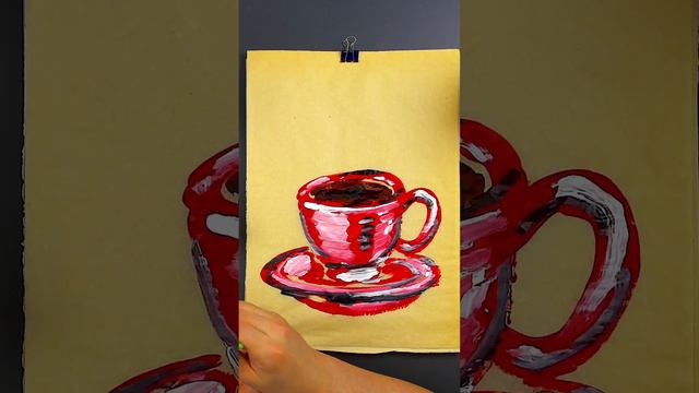 Рисуем ЧАШКУ кофе или чай / Краски гуашь 8+ смотреть онлайн