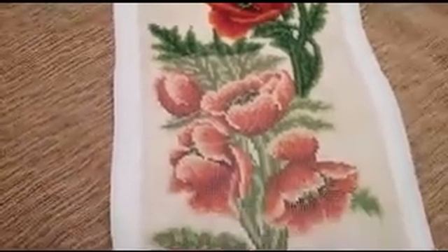 Бисер-ручная работа-вышивка Маков от Аленушки.Beads-handmade-embroidery poppy flowers from Alenushk смотреть онлайн