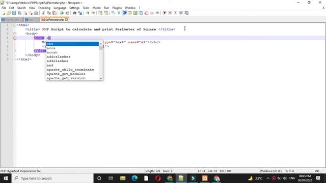PHP Script to calculate Perimeter of Square смотреть онлайн