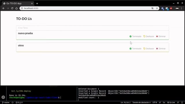 Demo Todo app con MongoDB, Golang y React con Semantic UI смотреть онлайн