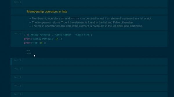 Membership Operators in Python Lists: A Comprehensive Guide | Python membership operators malayalam