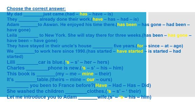 Present Perfect Exercise смотреть онлайн