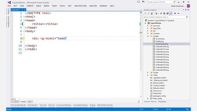 Visual Studio 2013 Web Editor Features HTML Editor смотреть онлайн