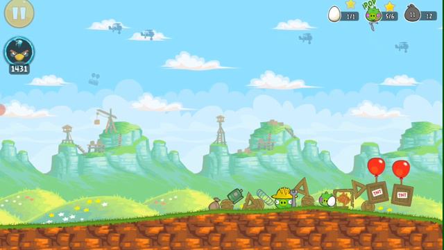 Medium pig is destroying workers | Angry birds classic | Red mighty feathers смотреть онлайн