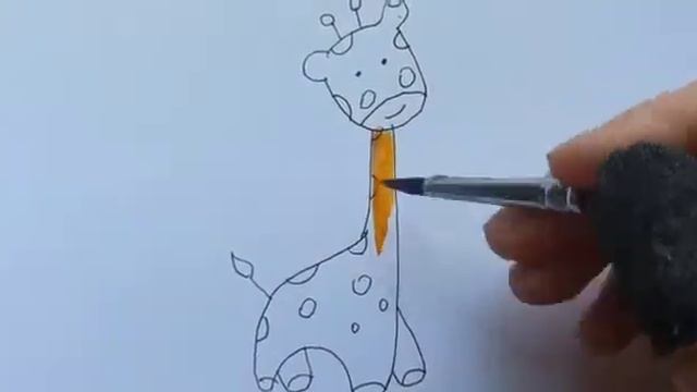 how to draw a giraffe /как нарисовать жирафа / giraffe /жираф / watercolor /aкварель смотреть онлайн
