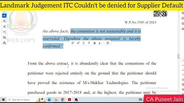 GST landmark Judgement ITC Could not be denied for Supplier Default GSt Cancel| GST Notice GSt orde смотреть онлайн