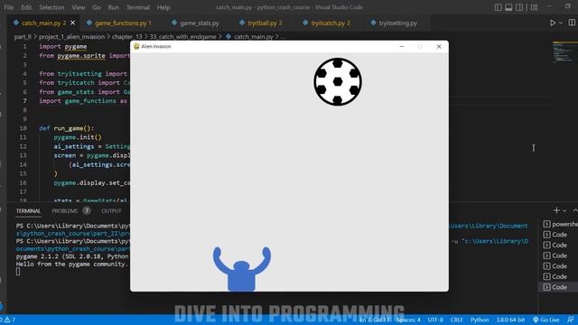 Pygame | Pygame Test | Catch The Ball | A TryIt Exercise by Eric Mattes | Pygame Experiment смотреть онлайн