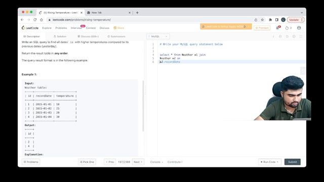 sql | leetcode | Rising Temperature | #sql #selfjoin смотреть онлайн