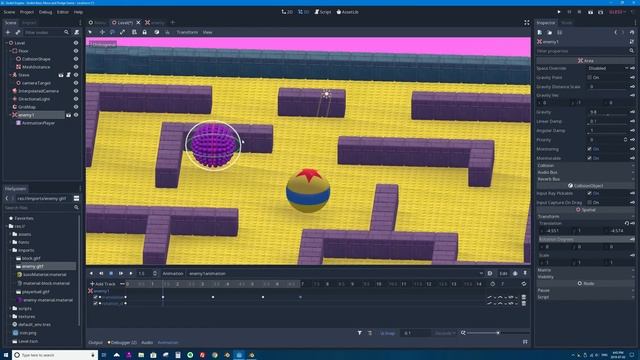 Godot 3.1: Creating A Simple 3D Game: Part 7 (Enemies, Animation, Collision, Game Over) #GodotEngin