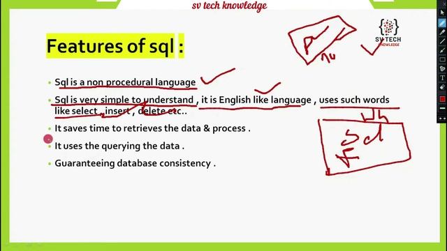 WHAT IS SQL ?  FEATURES OF SQL  SQL  DBMS  SV TECH KNOWLEDGE  SQL COURSE  SQL BASICS