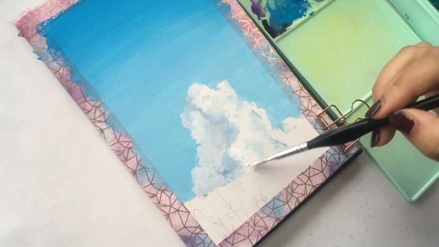 ?How to paint Studio Ghibli Clouds ? Gouache Tutorial For Beginners | Using HIMI/MIYA смотреть онлайн