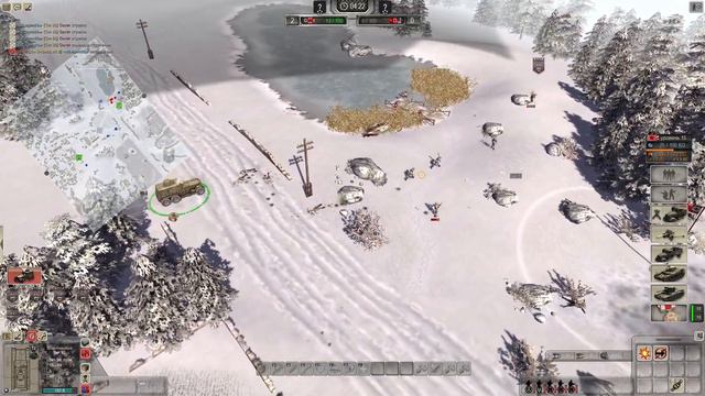 Gameplay 1vs1 | Men of War: Assault Squad 2 | vs Guver(351 бой) | Зимние поля смотреть онлайн